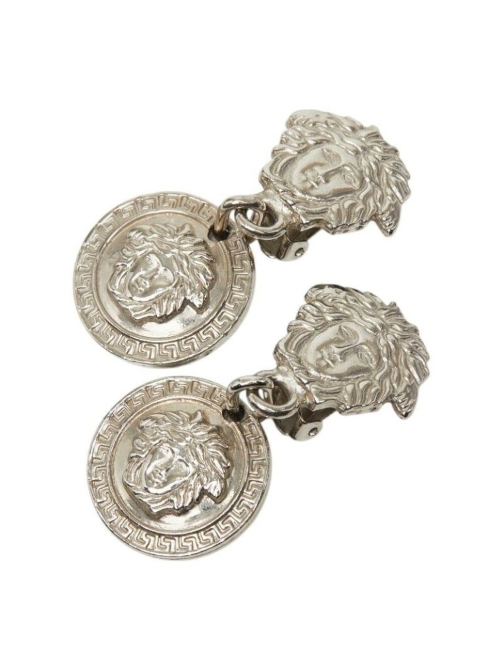 Versace Medusa Logo Earrings Silver Metal